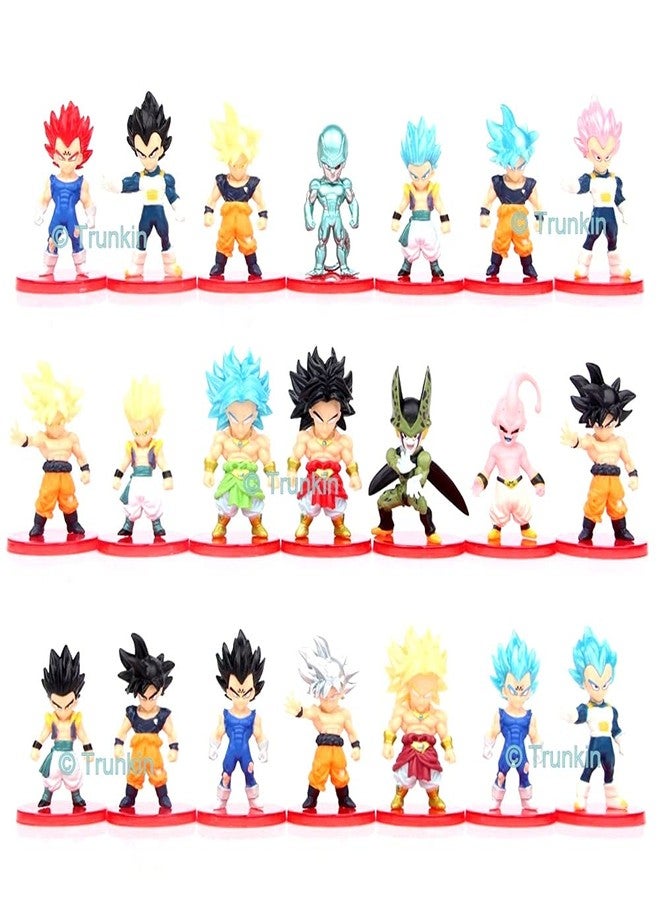 Trunkin DBZ 21 pcs Small Set Action Figure Model Anime Figure Figurine Toys Cake Topper Goku Gohan Vegeta Frieza Trunks Figures - Image 3